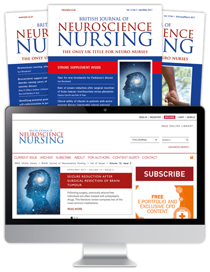Picture of British Journal of Neuroscience Nursing Print, Website & CPD