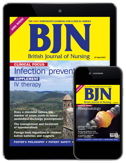 Picture of British Journal of Nursing Digital & free Journal of Kidney Care