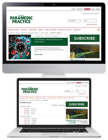 Picture of Journal of Paramedic Practice Website £3 for 3 months