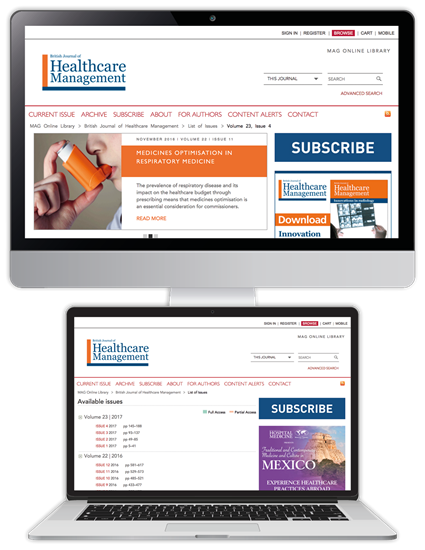 Picture of British Journal of Healthcare Management Website £3 for 3 months