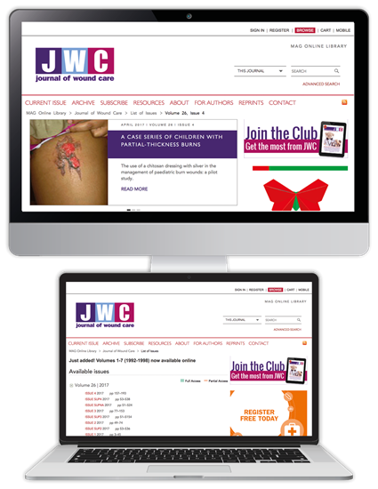 Picture of Journal of Wound Care Website £3 for 3 months