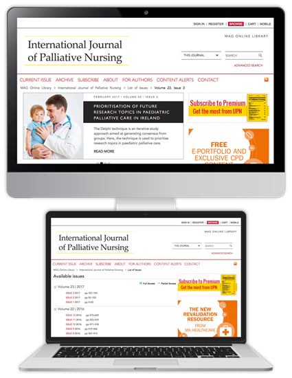 Picture of International Journal of Palliative Nursing Website £3 for 3 months