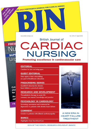 Picture of British Journal of Nursing Print & CPD & free British Jnl of Cardiac Nursing