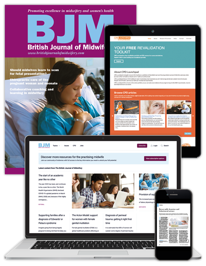 Picture of British Journal of Midwifery - Print, Website & CPD